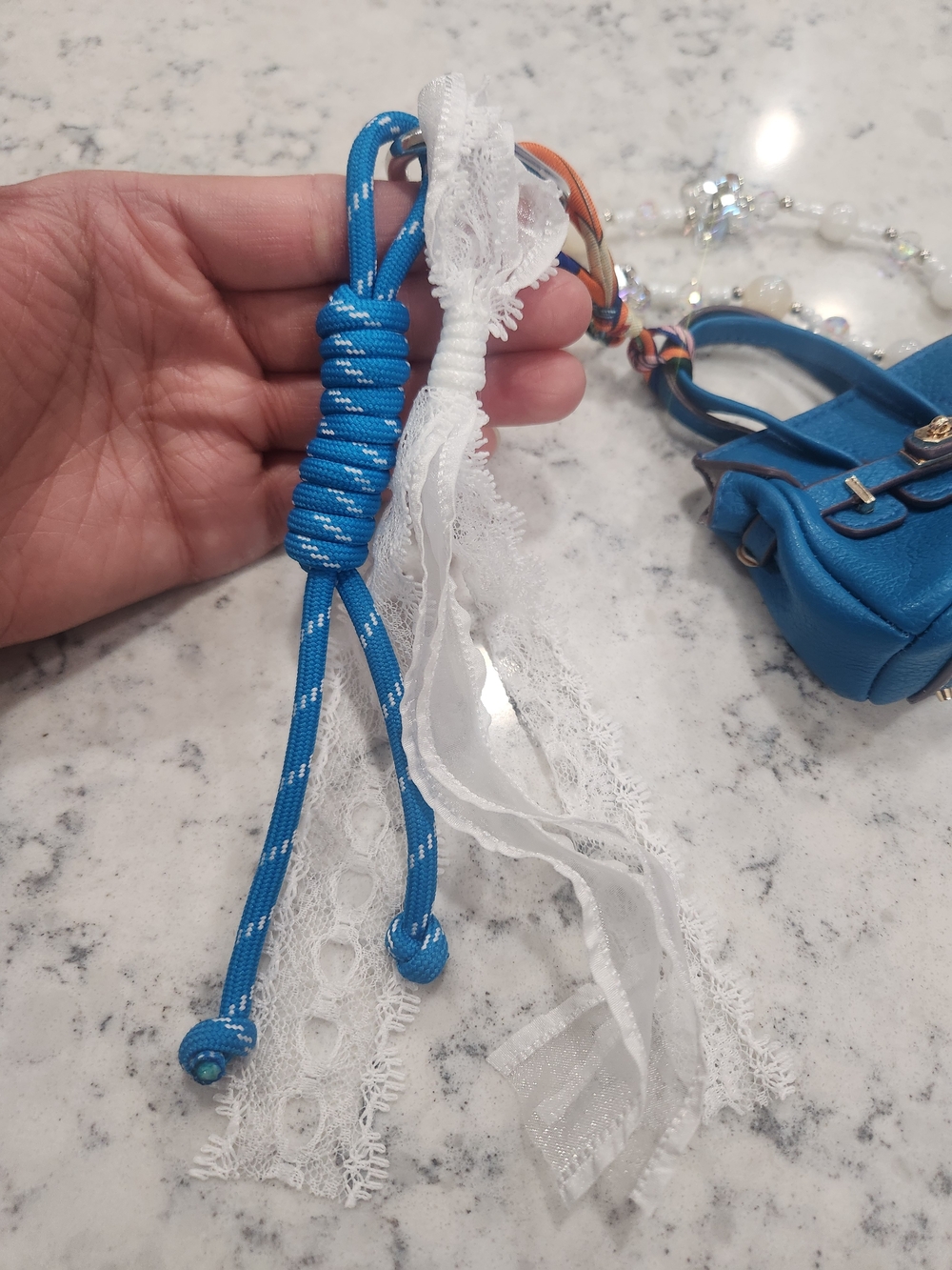 Blue Mini Bag Keychain - Picture 3 of 5
